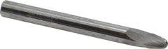 Accupro - 15° Taper Angle per Side, 3/16" Small End Diam, 5/16" LOC, Solid Carbide 2 Flute Tapered Ball End Mill - 2-1/2" OAL, 5/16" Shank Diam, Spiral Flute - Benchmark Tooling