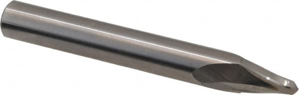 Accupro - 10° Taper Angle per Side, 3/16" Small End Diam, 7/16" LOC, Solid Carbide 2 Flute Tapered Ball End Mill - 2-1/2" OAL, 5/16" Shank Diam, Spiral Flute - Benchmark Tooling