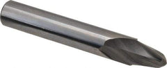 Accupro - 10° Taper Angle per Side, 1/4" Small End Diam, 0.468" LOC, Solid Carbide 2 Flute Tapered Ball End Mill - 2-1/2" OAL, 3/8" Shank Diam, Spiral Flute - Benchmark Tooling