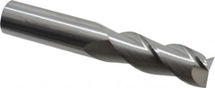 SGS - 1", 2-5/8" LOC, 1" Shank Diam, 6" OAL, 3 Flute, Solid Carbide Square End Mill - Single End, Uncoated, Spiral Flute, 38° Helix, Right Hand Cut, Right Hand Flute, Series 43 - Benchmark Tooling