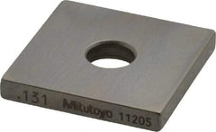 Mitutoyo - 0.131" Square Steel Gage Block - Accuracy Grade 0, Includes Certificate of Inspection - Benchmark Tooling