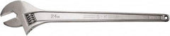 SK - 2-1/2" Jaw Capacity, 24" Standard Adjustable Wrench - Stainless Steel, Chrome Finish, 24" OAL - Benchmark Tooling