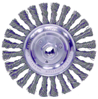 6" Diameter - 5/8-11" Arbor Hole - Stringer Bead Twist Steel Wire Straight Wheel - Benchmark Tooling