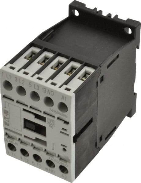 Eaton Cutler-Hammer - 3 Pole, 24 Coil VAC, 20 Amp, Nonreversible Open Enclosure IEC Contactor - 1 Phase hp: 0.5 at 115 V, 1 at 200 V, 1.5 at 230 V, 3 Phase hp: 3 at 200 V, 3 at 230 V, 5 at 460 V, 7.5 at 575 V, 9 Amp Inductive Load Rating Listed - Benchmark Tooling