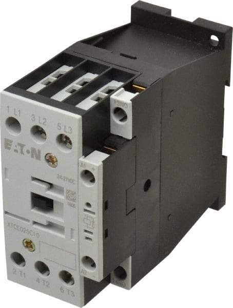 Eaton Cutler-Hammer - 3 Pole, 24 to 27 Coil VDC, 40 Amp, Nonreversible Open Enclosure IEC Contactor - 1 Phase hp: 2 at 115 V, 3 at 200 V, 5 at 230 V, 3 Phase hp: 10 at 230 V, 15 at 460 V, 20 at 575 V, 7.5 at 200 V, 25 Amp Inductive Load Rating Listed - Benchmark Tooling