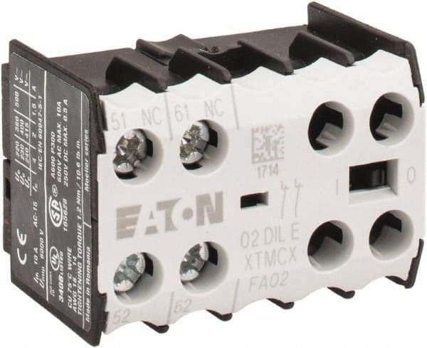 Eaton Cutler-Hammer - 6 to 9 Amp, Contactor Front Mount Auxiliary Contact - For Use with Miniature Contactor and XTRM Miniature Control Relay - Benchmark Tooling