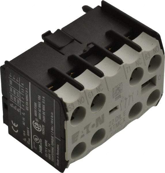 Eaton Cutler-Hammer - 6 to 9 Amp, Contactor Front Mount Auxiliary Contact - For Use with Miniature Contactor and XTRM Miniature Control Relay - Benchmark Tooling