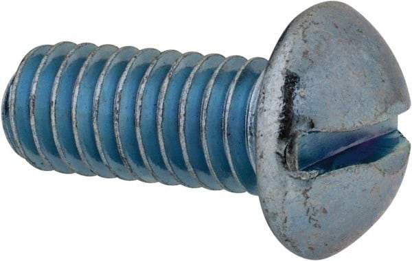Value Collection - 5/16-18 UNC, 3/4" Length Under Head Slotted Drive Machine Screw - Round Head, Grade 2 Steel, Zinc-Plated Finish, Without Washer - Benchmark Tooling