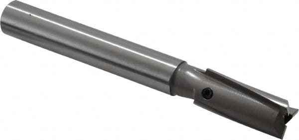 Made in USA - 9/16" Diam, 1/2" Shank, Diam, 3 Flutes, Straight Shank, Interchangeable Pilot Counterbore - Benchmark Tooling