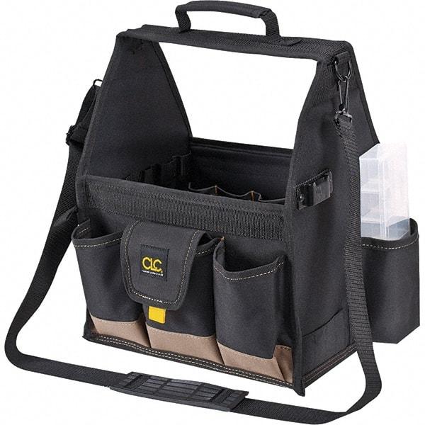 CLC - 20 Pocket Black Polyester Tool Tote - 12" Wide x 8-1/2" Deep x 14" High - Benchmark Tooling