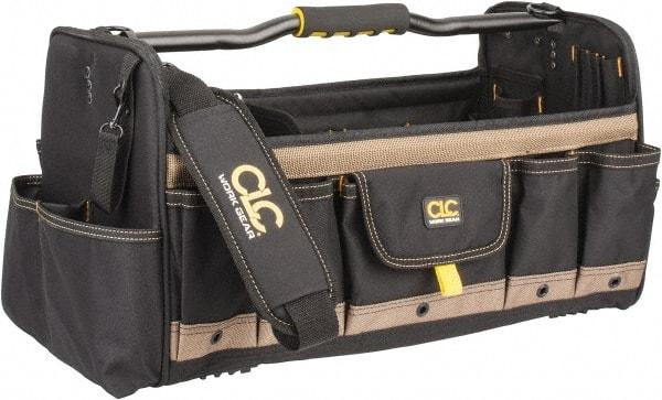 CLC - 37 Pocket Tan & Black Polyester Tool Tote - 20" Wide x 11" Deep x 11" High - Benchmark Tooling