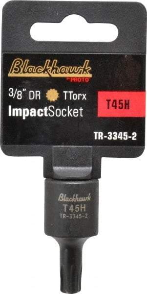 Blackhawk by Proto - 3/8" Drive, T45H Impact Torx Bit Socket - 3/4" Bit Length, 1-1/2" OAL - Benchmark Tooling