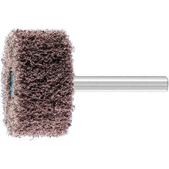 PFERD - 1-1/2" Diam x 3/4" Face Width, Aluminum Oxide Nonwoven Mounted Flap Wheel - 1/4" Shank Mount, 100 Grit, 15,000 Max RPM - Benchmark Tooling