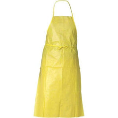 KleenGuard - 29" Wide x 44" Long x 1-1/2 mil Thick Chemical Resistant Bib Apron - Polyethylene & Spunbound, Yellow, Resists Chemical Sprays - Benchmark Tooling