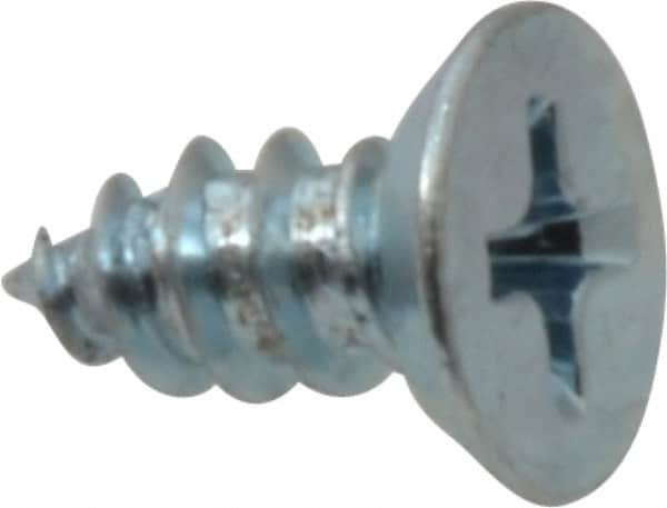 Value Collection - #8 Flat Head Phillips Sheet Metal Screw - Steel, 3/8" OAL, Grade 2 - Benchmark Tooling