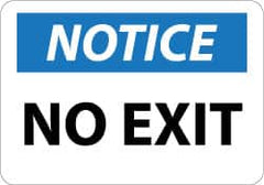 NMC - Notice - No Exit, Aluminum Exit Sign - 14" Wide x 10" High - Benchmark Tooling