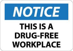 NMC - "Notice - This Is a Drug-Free Workplace", 10" Long x 14" Wide, Aluminum Safety Sign - Rectangle, 0.04" Thick, Use for Security & Admittance - Benchmark Tooling