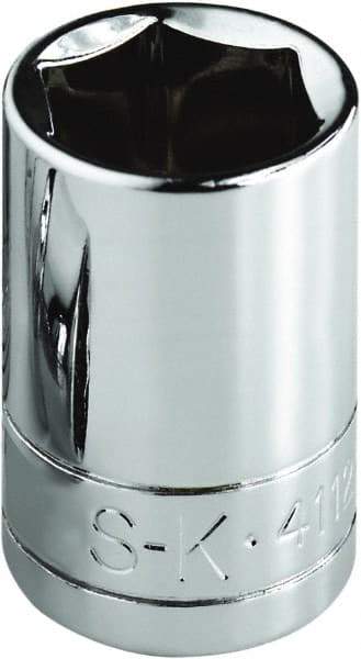 SK - 7/16", 1/4" Drive, Standard Hand Socket - 6 Points, Steel, Chrome Finish - Benchmark Tooling