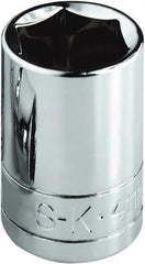 SK - 7/16", 1/4" Drive, Standard Hand Socket - 6 Points, Steel, Chrome Finish - Benchmark Tooling