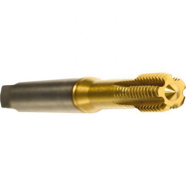 Emuge - #6-32 UNC 2BX Modified Bottoming Thread Forming Tap - Cobalt, TiN Finish, 2.205" OAL, 0.276" Thread Length, Right Hand Thread, Series Druck - Benchmark Tooling