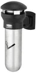 Rubbermaid - 0.6 Gal Stainless Steel Cigarette & Cigar Receptacle - 11-5/8" Wide x 18" High - Benchmark Tooling