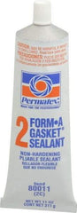 Permatex - 11 oz Tube Black Rosin Gasket Sealant - -65 to 400°F Operating Temp, 24 hr Full Cure Time - Benchmark Tooling