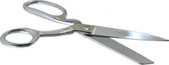 Clauss - 3-1/2" LOC, 8" OAL Chrome Plated Standard Shears - Right Hand, Chrome Plated Offset Handle, For General Purpose Use - Benchmark Tooling