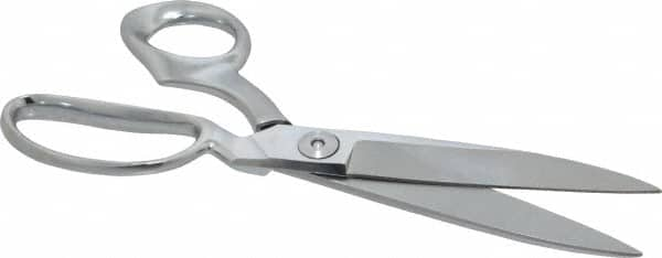 Clauss - 4-1/2" LOC, 10" OAL Chrome Plated Standard Shears - Right Hand, Chrome Plated Offset Handle, For General Purpose Use - Benchmark Tooling