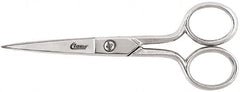 Clauss - 2" LOC, 5" OAL Chrome Plated Standard Scissors - Ambidextrous, Chrome Plated Straight Handle, For Sewing - Benchmark Tooling