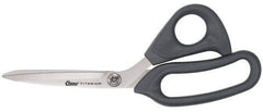 Clauss - 3-1/2" LOC, 9" OAL Titanium Standard Shears - Ambidextrous, Plastic Offset Handle, For General Purpose Use - Benchmark Tooling