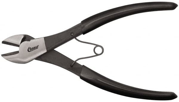 Clauss - 7" OAL, Wire Cutter - 7/8" Jaw Length x 1-1/8" Jaw Width, Standard Head, Vinyl Coated Handle - Benchmark Tooling