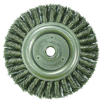 6" Diameter - 5/8-11" Arbor Hole - Stringer Bead Twist Steel Wire Straight Wheel - Benchmark Tooling