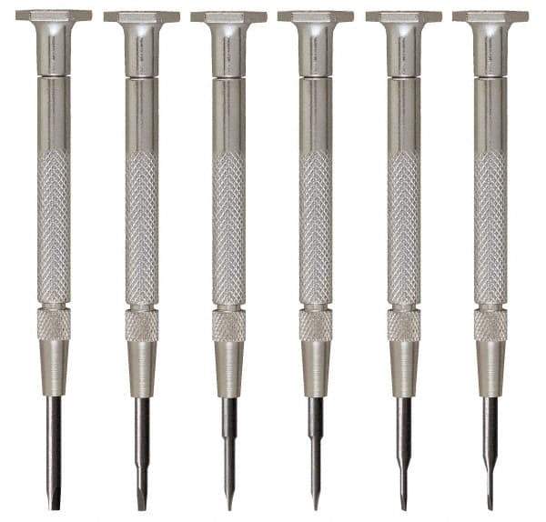 Moody Tools - 6 Piece Slotted Screwdriver Set - Blade Sizes: Width 0.025, 0.04, 0.055, 0.07, 0.08 & 0.1 - Benchmark Tooling