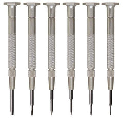 Moody Tools - 6 Piece Slotted Screwdriver Set - Blade Sizes: Width 0.025, 0.04, 0.055, 0.07, 0.08 & 0.1 - Benchmark Tooling