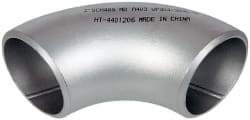 Merit Brass - 2" Grade 304L Stainless Steel Pipe 90° Long Radius Elbow - Butt Weld x Butt Weld End Connections - Benchmark Tooling