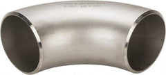 Merit Brass - 5" Grade 304L Stainless Steel Pipe 90° Long Radius Elbow - Butt Weld x Butt Weld End Connections - Benchmark Tooling