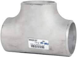 Merit Brass - 3" Grade 304L Stainless Steel Pipe Tee - Butt Weld x Butt Weld x Butt Weld End Connections - Benchmark Tooling