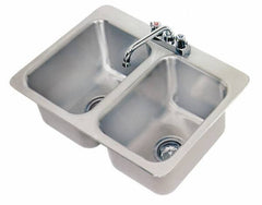 Advance Tabco - 10" Long x 14" Wide Inside, 2 Compartment, Stainless Steel Stainless Steel Drop In Sink - 20 Gauge, 24-7/8" Long x 18-1/2" Wide Outside, 10" Deep - Benchmark Tooling