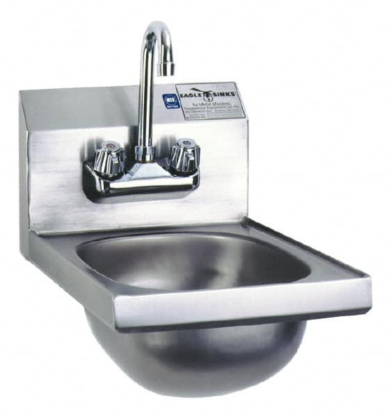 Eagle MHC - 9-3/4" Long x 13-1/2" Wide Inside, 1 Compartment, Stainless Steel Stainless Steel Hand Sink - 20 Gauge, 12" Long x 18" Wide x 14-1/4" High Outside, 6-3/4" Deep - Benchmark Tooling