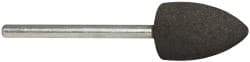 Cratex - 1/2" Max Diam x 3/4" Thick, Shape Code B42, Rubberized Point - Medium Grade, Aluminum Oxide, Mounted - Benchmark Tooling
