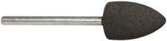Cratex - 1/2" Max Diam x 3/4" Thick, Shape Code B42, Rubberized Point - Medium Grade, Aluminum Oxide, Mounted - Benchmark Tooling
