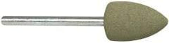 Cratex - 1/2" Max Diam x 3/4" Thick, Shape Code B42, Rubberized Point - Fine Grade, Aluminum Oxide, Mounted - Benchmark Tooling