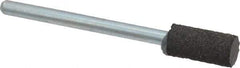 Cratex - 1/4" Max Diam x 1/2" Thick, Shape Code W163, Rubberized Point - Medium Grade, Aluminum Oxide, Mounted - Benchmark Tooling