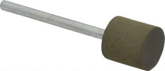 Cratex - 1/2" Max Diam x 1/2" Thick, Shape Code W185, Rubberized Point - Fine Grade, Aluminum Oxide, Mounted - Benchmark Tooling