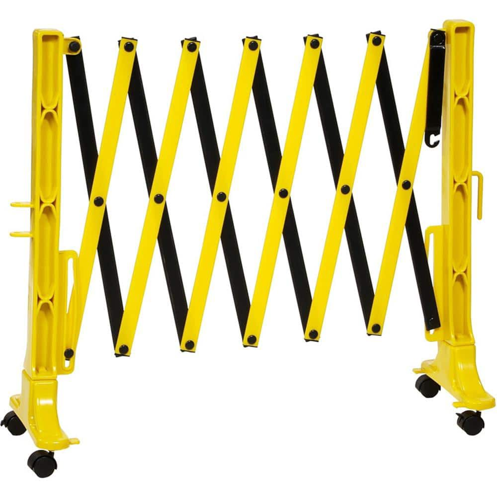 Folding Gates & Barricades; Type: Expandable Barricade; Height (Inch): 37 in; Height (Feet): 37 in; Casters: Yes; Mounting Location: Mobile/Portable; Material: Recycled Polypropylene; PVC; Overall Length: 16.50; Overall Height: 37 in