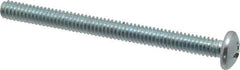 Value Collection - 1/4-20 UNC, 3" Length Under Head Phillips Drive Machine Screw - Pan Head, Grade 2 Steel, Zinc-Plated Finish, Without Washer - Benchmark Tooling