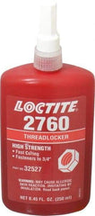 Loctite - 250 mL Bottle, Red, High Strength Liquid Threadlocker - Series 2760, 24 hr Full Cure Time, Hand Tool, Heat Removal - Benchmark Tooling