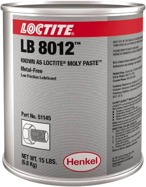 Loctite - 15 Lb Can General Purpose Anti-Seize Lubricant - Molybdenum Disulfide, 750°F, Black - Benchmark Tooling