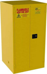 Jamco - 2 Door, 2 Shelf, Yellow Steel Standard Safety Cabinet for Flammable and Combustible Liquids - 65" High x 34" Wide x 34" Deep, Self Closing Door, 3 Point Key Lock, 60 Gal Capacity - Benchmark Tooling