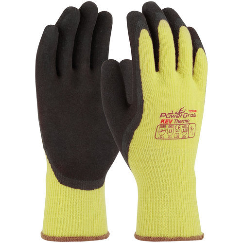 09-K1350/XXL Gloves w/Kevlar Brand - PowerGrab KEV Thermo - Kevlar/Acrylic Shell - Latex MicroFinish Grip - A3